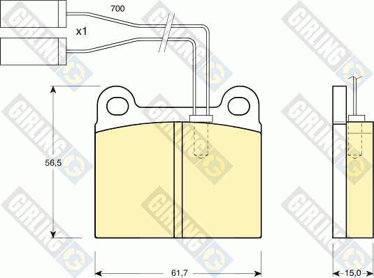 Girling 6103622 - Тормозные колодки, дисковые, комплект autosila-amz.com