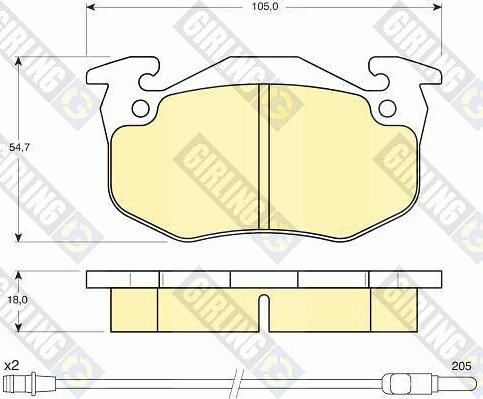 Girling 6103083 - Тормозные колодки, дисковые, комплект autosila-amz.com