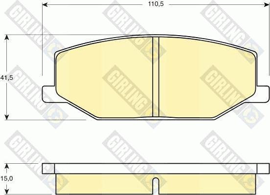 Girling 6103839 - Тормозные колодки, дисковые, комплект autosila-amz.com