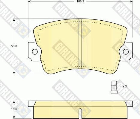 Girling 6102433 - Тормозные колодки, дисковые, комплект autosila-amz.com