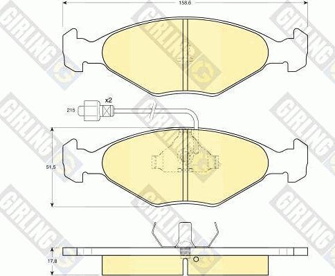 Girling 6102812 - Тормозные колодки, дисковые, комплект autosila-amz.com