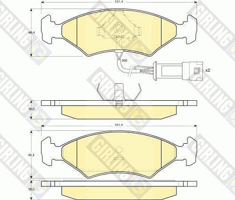 Girling 6102382 - Тормозные колодки, дисковые, комплект autosila-amz.com