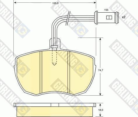 Girling 6107596 - Тормозные колодки, дисковые, комплект autosila-amz.com