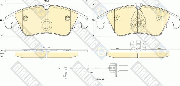 Girling 6119081 - Тормозные колодки, дисковые, комплект autosila-amz.com