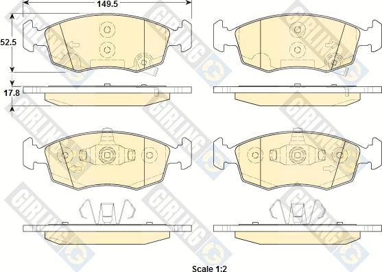 Girling 6119212 - Тормозные колодки, дисковые, комплект autosila-amz.com