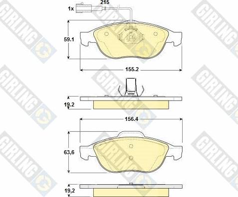 Girling 6114442 - Тормозные колодки, дисковые, комплект autosila-amz.com