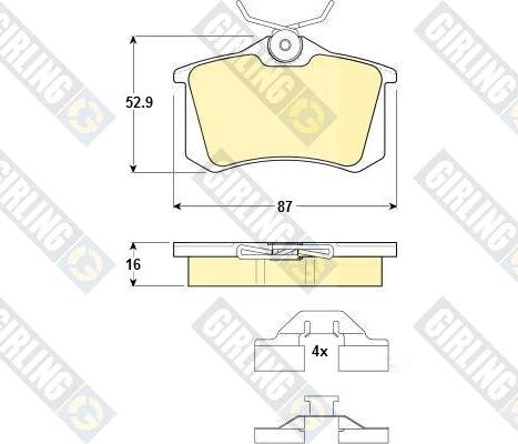 Girling 6114671 - Тормозные колодки, дисковые, комплект autosila-amz.com