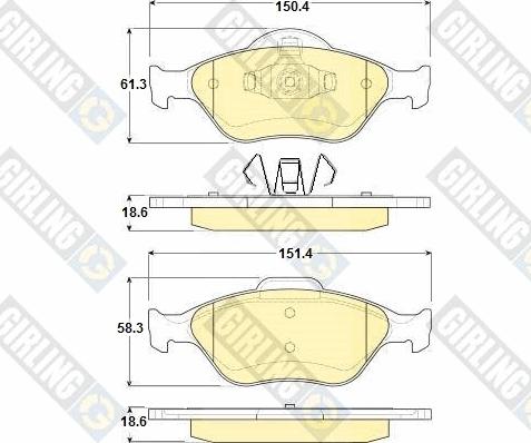 Girling 6114192 - Тормозные колодки, дисковые, комплект autosila-amz.com