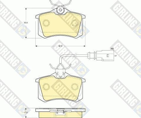 Girling 6114151 - Тормозные колодки, дисковые, комплект autosila-amz.com