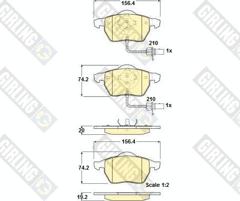 Girling 6114882 - Тормозные колодки, дисковые, комплект autosila-amz.com