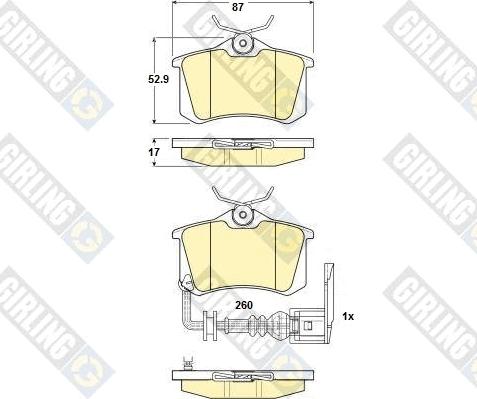 Girling 6114751 - Тормозные колодки, дисковые, комплект autosila-amz.com