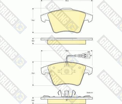 Girling 6115552 - Тормозные колодки, дисковые, комплект autosila-amz.com