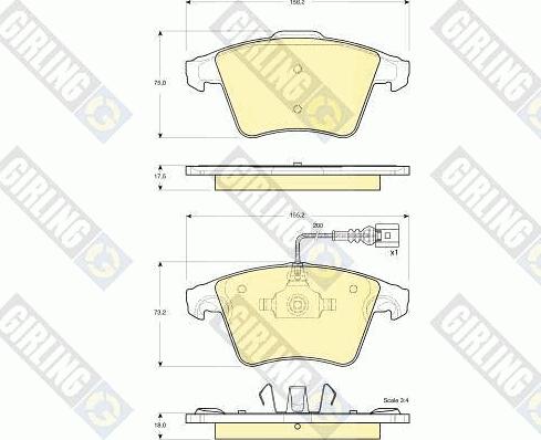 Girling 6115562 - Тормозные колодки, дисковые, комплект autosila-amz.com