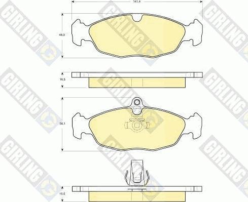 Girling 6115692 - Тормозные колодки, дисковые, комплект autosila-amz.com