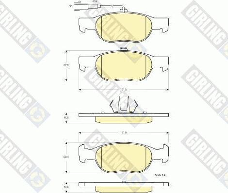 Girling 6115642 - Тормозные колодки, дисковые, комплект autosila-amz.com