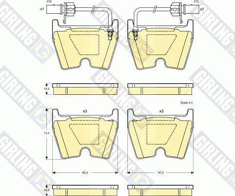 Girling 6115079 - Тормозные колодки, дисковые, комплект autosila-amz.com