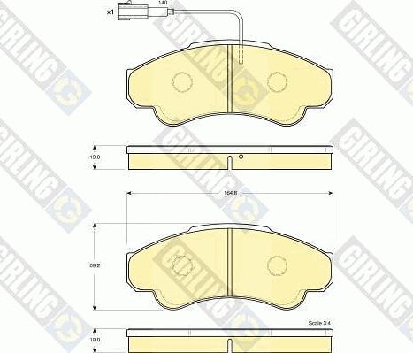 Girling 6115189 - Тормозные колодки, дисковые, комплект autosila-amz.com