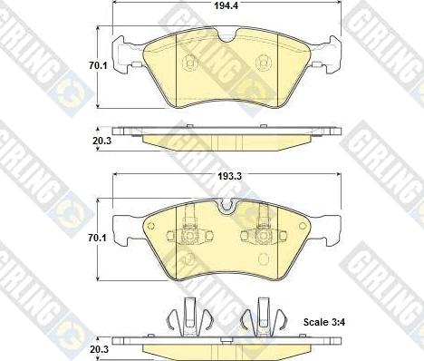 Girling 6116422 - Тормозные колодки, дисковые, комплект autosila-amz.com