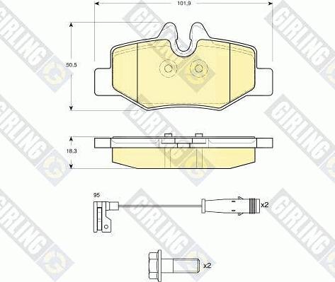 Girling 6116014 - Тормозные колодки, дисковые, комплект autosila-amz.com