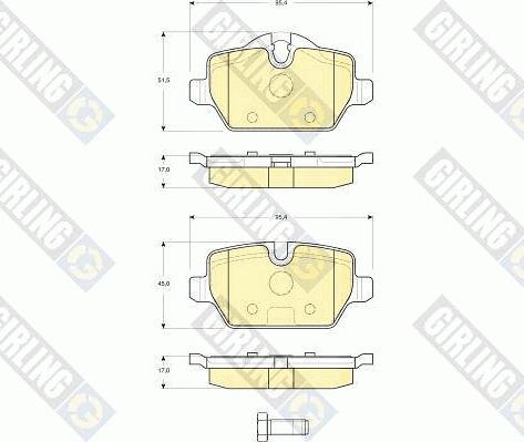 Girling 6116121 - Тормозные колодки, дисковые, комплект autosila-amz.com