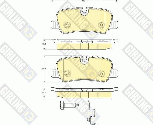 Girling 6116321 - Тормозные колодки, дисковые, комплект autosila-amz.com