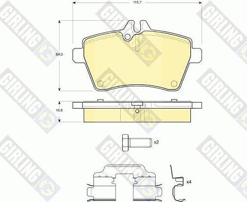 Girling 6116291 - Тормозные колодки, дисковые, комплект autosila-amz.com