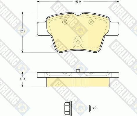 Girling 6116204 - Тормозные колодки, дисковые, комплект autosila-amz.com