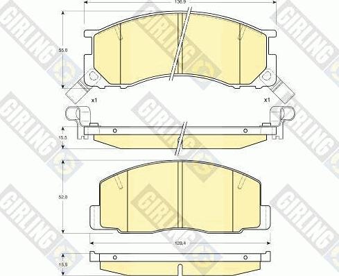 Girling 6111959 - Тормозные колодки, дисковые, комплект autosila-amz.com