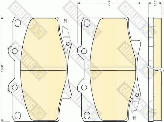 Girling 6111549 - Тормозные колодки, дисковые, комплект autosila-amz.com