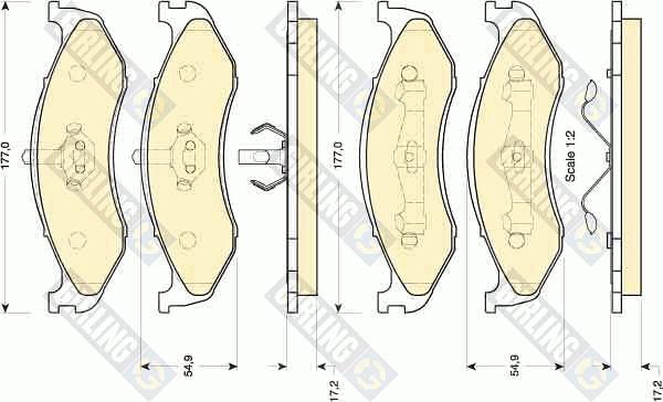 Girling 6111535 - Тормозные колодки, дисковые, комплект autosila-amz.com