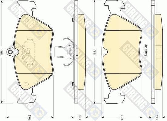 Girling 6111662 - Тормозные колодки, дисковые, комплект autosila-amz.com