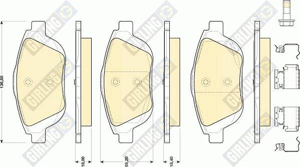 Girling 6118194 - Тормозные колодки, дисковые, комплект autosila-amz.com