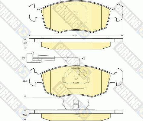 Girling 6113412 - Тормозные колодки, дисковые, комплект autosila-amz.com