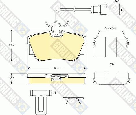 Girling 6113691 - Тормозные колодки, дисковые, комплект autosila-amz.com