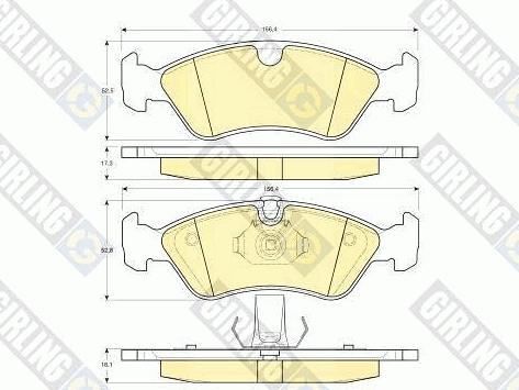 Girling 6113002 - колодки дисковые торм. перед. Daew autosila-amz.com