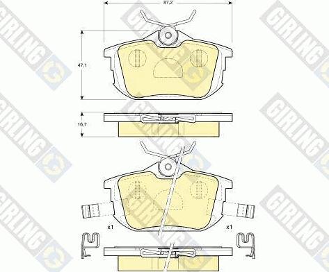 Girling 6113141 - Тормозные колодки, дисковые, комплект autosila-amz.com