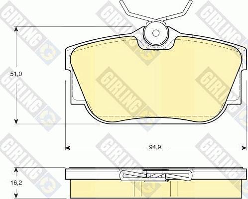 Girling 6113251 - Тормозные колодки, дисковые, комплект autosila-amz.com