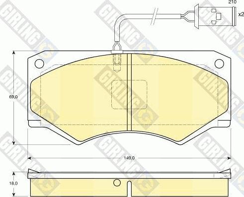 Girling 6112489 - Тормозные колодки, дисковые, комплект autosila-amz.com