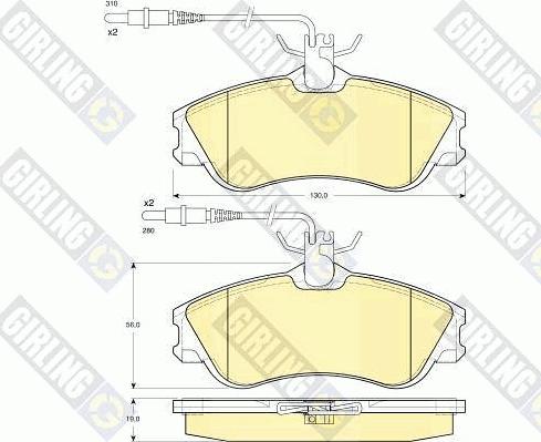 Girling 6112601 - Тормозные колодки, дисковые, комплект autosila-amz.com