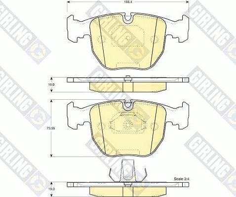 Girling 6112612 - Тормозные колодки, дисковые, комплект autosila-amz.com