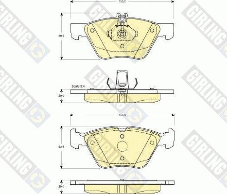 Girling 6112152 - Тормозные колодки, дисковые, комплект autosila-amz.com