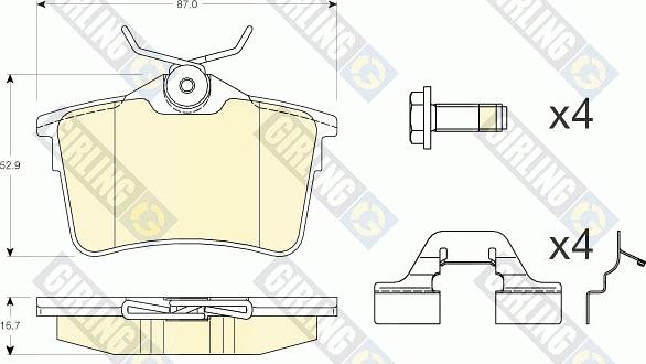 Girling 6117991 - Тормозные колодки, дисковые, комплект autosila-amz.com