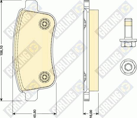 Girling 6117911 - Тормозные колодки, дисковые, комплект autosila-amz.com