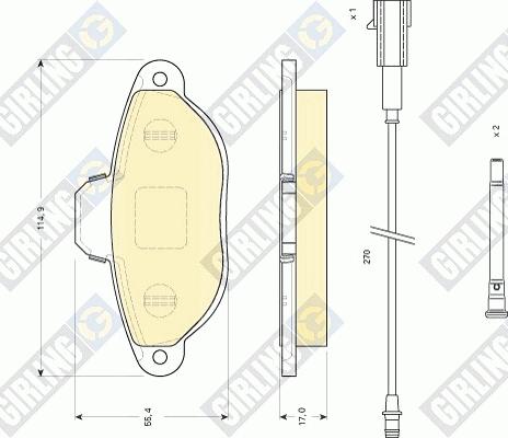 Girling 6117453 - Тормозные колодки, дисковые, комплект autosila-amz.com