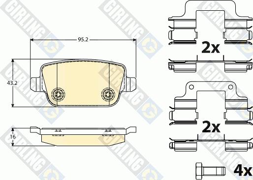 Girling 6117081 - Тормозные колодки, дисковые, комплект autosila-amz.com