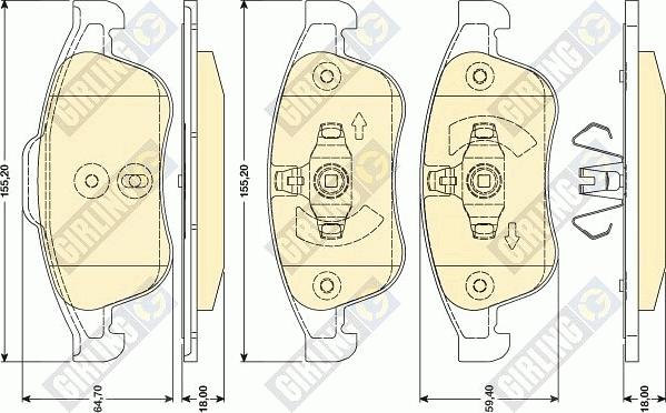 Girling 6117892 - Тормозные колодки, дисковые, комплект autosila-amz.com