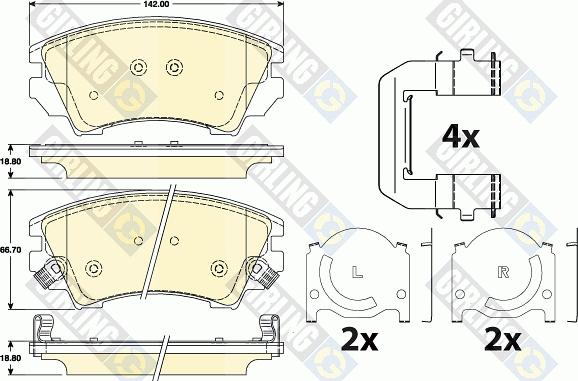 Girling 6117839 - Тормозные колодки, дисковые, комплект autosila-amz.com