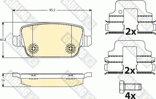 Girling 6117321 - Тормозные колодки, дисковые, комплект autosila-amz.com