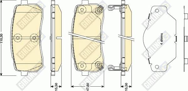 Girling 6134499 - Тормозные колодки, дисковые, комплект autosila-amz.com