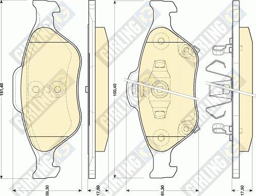 Girling 6134579 - Тормозные колодки, дисковые, комплект autosila-amz.com